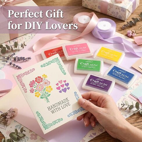 houlishu OLULU Craft Ink Pad Set, 15 Vibrant Colors, for Rubber Stamps, DIY Crafts, Card Making, Scrapbooking in Saudi Arabia
