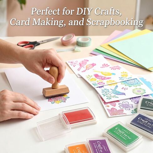houlishu OLULU Craft Ink Pad Set, 15 Vibrant Colors, for Rubber Stamps, DIY Crafts, Card Making, Scrapbooking in Saudi Arabia