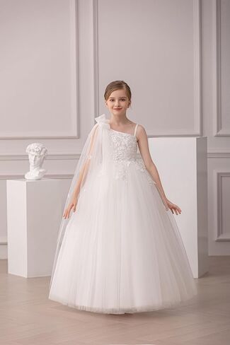 Flower Girls One Shoulder Tulle Dress Fancy Pageant Homecoming Party Dresses in Saudi Arabia