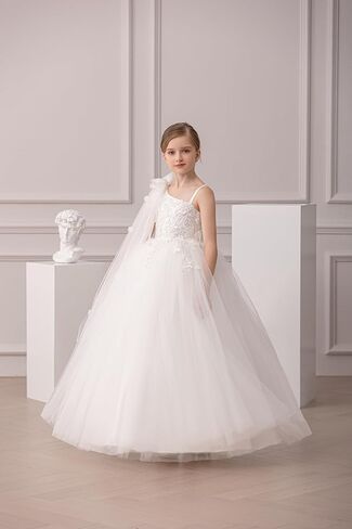 Flower Girls One Shoulder Tulle Dress Fancy Pageant Homecoming Party Dresses in Saudi Arabia