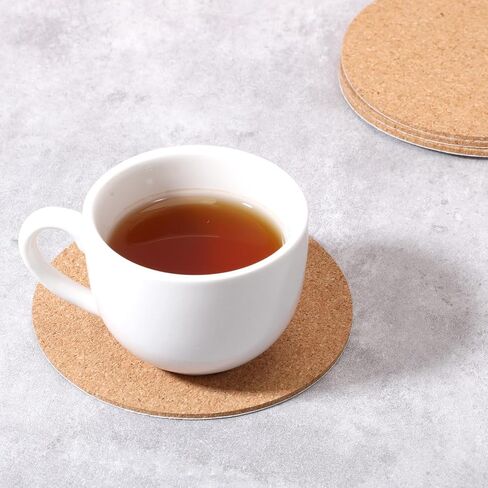 24 Pcs Cork Sheets for Crafts, 4 Inch Round Thick Self Adhesive Cork Sheets for DIY Coasters with Strong Adhesive-Backed 0.07 Inch Cork Backing for Coasters Drinks and Home Tabletop Decoration in Saudi Arabia