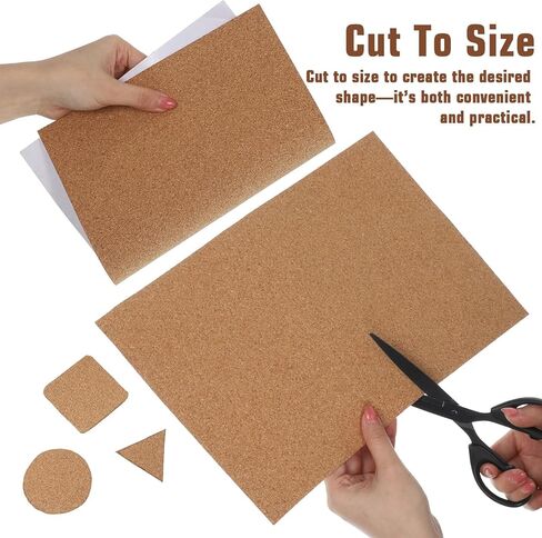 5 Pack Adhesive Cork Sheet, 1mm Thin Adhesive Cork Board Rectangle Cork Sticker Coasters Cork Pad for Wall Decoration Wedding Party DIY Craft Supplies (11.69×8.26 ×0.39 Inches) in Saudi Arabia