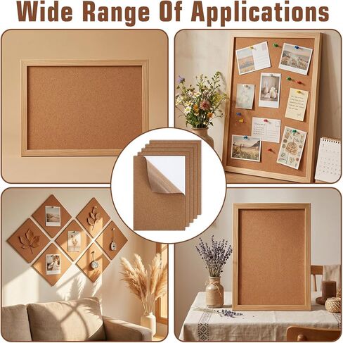 5 Pack Adhesive Cork Sheet, 1mm Thin Adhesive Cork Board Rectangle Cork Sticker Coasters Cork Pad for Wall Decoration Wedding Party DIY Craft Supplies (11.69×8.26 ×0.39 Inches) in Saudi Arabia
