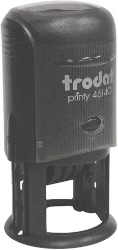 ختم تحبير ذاتي للوحة مستديرة مخصصة من Trodat Printy 46140 - قطر 1-5/8 بوصة - حجم التاريخ: رقم 0، 1/8 بوصة - ما يصل إلى 4 أسطر من النص المخصص in Kuwait