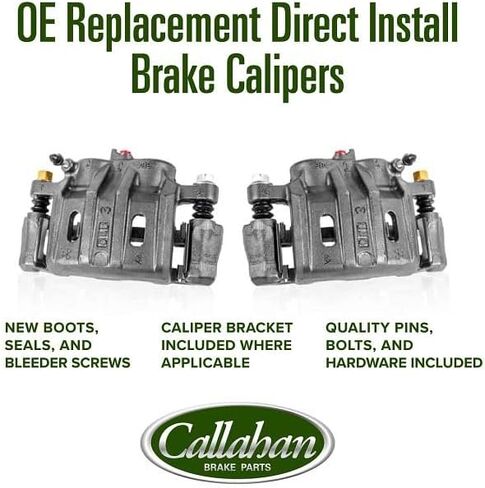طقم فرامل أمامية لأجزاء فرامل Callahan لسيارة Ford F-150 2012-20 - دوارات قرصية محفورة ومشقوقة مع وسادات فرامل سيراميك + فرجار OE، EBYK029545 in Kuwait