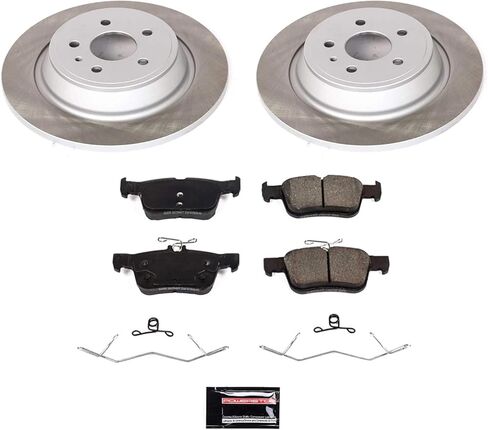 PowerStop Rear Brake Kit for Ford Escape 2017-19 | Ford Fusion 2017-20 - Ceramic Brake Pads + Semi Coated Rotors Replacement, SC7723 in Kuwait