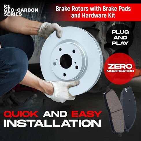 R1 Concepts Front and Rear Brake Kit Fits 2013-2019 Volkswagen Beetle; 2012-2018 Volkswagen Jetta| Optimum Oep Brake Pads and Blank Brake Rotors| 11.3" Front & 10.0" Rear in Kuwait