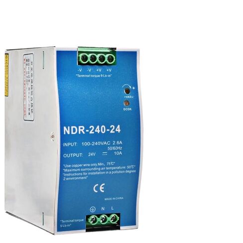 1pcs NDR 240W 24V 48V Industrial DIN Rail Type Single Group Output Transformer 240VAC Switching Power Supply(NDR-240W-24V) in Kuwait