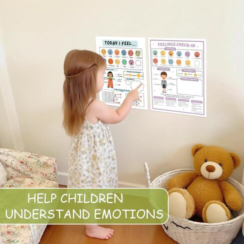 20pcs Emotions Chart Feelings Chart for Kids Coping Skills Mental Health Posters Feeling Emotion Poster for Preschool Classroom Supplies Special Education Therapy Office Wall Decorations (feel20) in Saudi Arabia