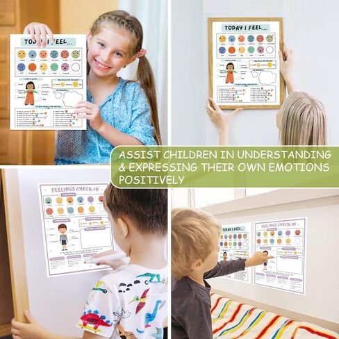 20pcs Emotions Chart Feelings Chart for Kids Coping Skills Mental Health Posters Feeling Emotion Poster for Preschool Classroom Supplies Special Education Therapy Office Wall Decorations (feel20) in Saudi Arabia