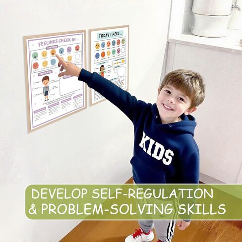 20pcs Emotions Chart Feelings Chart for Kids Coping Skills Mental Health Posters Feeling Emotion Poster for Preschool Classroom Supplies Special Education Therapy Office Wall Decorations (feel20) in Saudi Arabia
