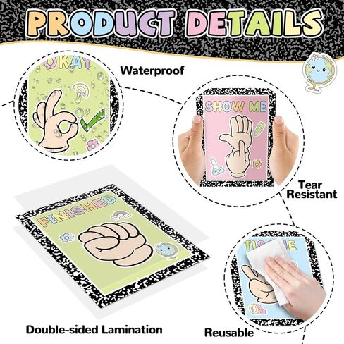 Composition Classroom Hand Signal Cards Composition Sign Language Poster Classroom Learning Bulletin Board Hand Signals Language Posters for Teacher Student Visual School Office Home Wall Decor in Kuwait