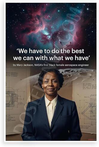 Mary Jackson "We Have to Do the Best We Can with What We Have" Inspirational 12x18 US Made Poster in Saudi Arabia