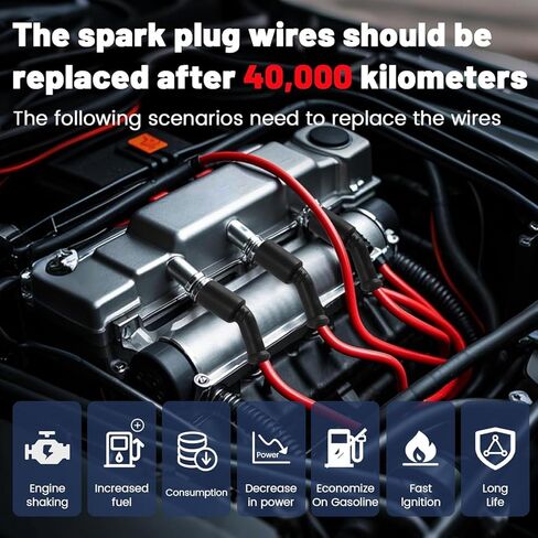 16PCS 41-110 Iridium Spark Plugs & M8-48322 8mm Silicone Spark Plug Wires Set fit for Chevy Silverado Suburban Tahoe for GMC Yukon Sierra Savana for Cadillac for Hummer5.3L 6.0L 6.2L V8 LS Truck in Kuwait