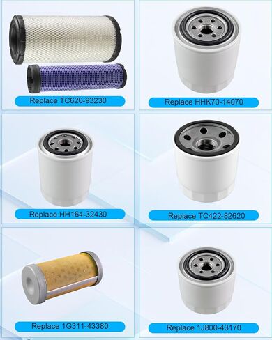 Filter Kit Fit for Kubota L3301HST & L3901HST with D1803 Engine Replace TC620-93230 HH164-32430 TC422-82620 HHK70-14070 1J800-43170 1G311-43380 in Kuwait