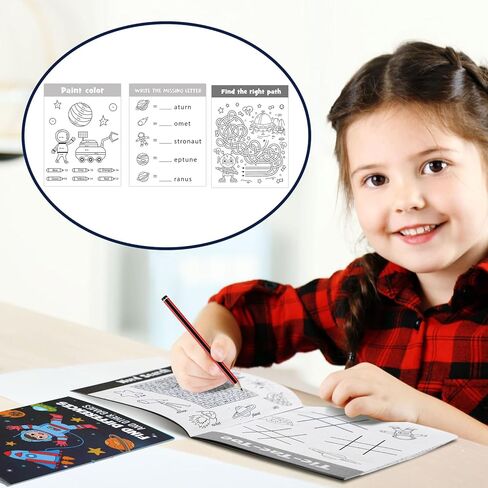 Hungdao 48 Pcs Outer Space Mini Activity Books, Astronaut Mini Fun and Games, Challenging Activities Include Mazes, Word Scramble and More Bulk Gifts for Birthday Party Classroom in Kuwait