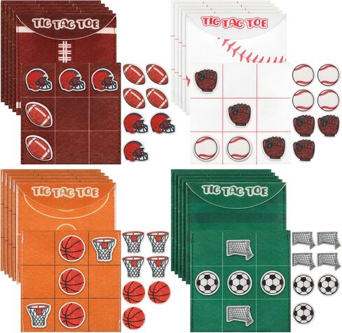 Arrowbash 24 Pack Sports Tic Tac Toe Game Party Favors Soccer Baseball Football Basketball Tic Tac Toe Sports Party Team Gift Bags Fillers End of Year Gifts from Teacher Birthday Family Rewards in Kuwait