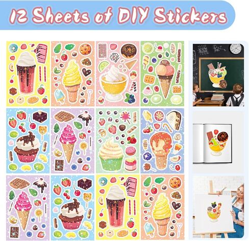 Ice Cream Party Favors Themed Birthday Decorations Sweet Summer Icecream Supplies Include Keychains Bracelets Treat Candy Goodie Bags Stuff DIY Stickers Game Toy Gifts Set for Pinata Filler in Saudi Arabia