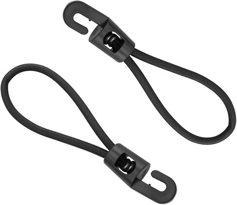 12PCS Bounce Hooks with Elastic Straps Plastic Short Bungee Cords for Luggage Camping Tie Downs Secure Packing Straps Convenient Travel Fasteners Black in Kuwait