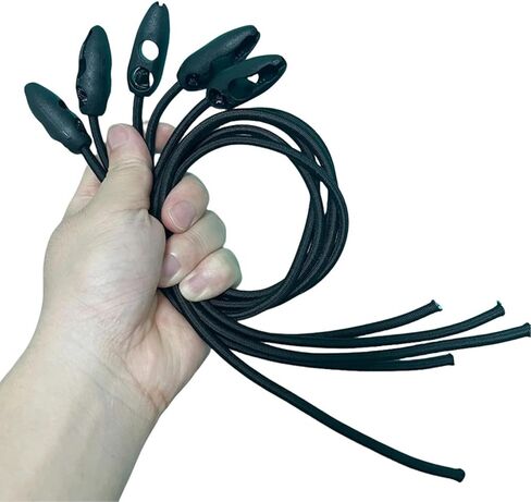5 Pack Adjustable Bungee Cords with Clips Self Bite Lock Stretch Elastics Shock Cords Bungee Rope Utility Straps for Motorcycle Helmet Camping RV Rear Bike Rack Cargo Pickup Truck Luggage in Kuwait