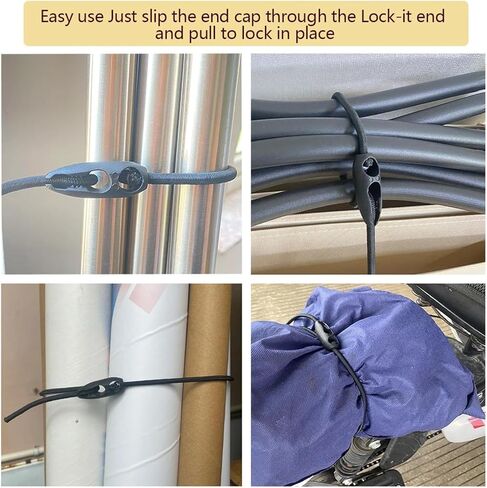 5 Pack Adjustable Bungee Cords with Clips Self Bite Lock Stretch Elastics Shock Cords Bungee Rope Utility Straps for Motorcycle Helmet Camping RV Rear Bike Rack Cargo Pickup Truck Luggage in Kuwait