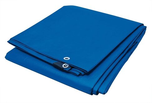 Blue Poly Tarp, 40x60 Feet, 5-6 MIL Thick, Waterproof Heavy Duty with Grommets, Weather Proof Protective Cover in Kuwait