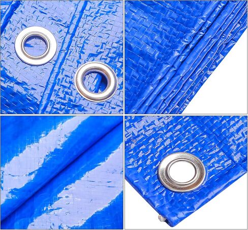 Blue Poly Tarp, 40x60 Feet, 5-6 MIL Thick, Waterproof Heavy Duty with Grommets, Weather Proof Protective Cover in Kuwait