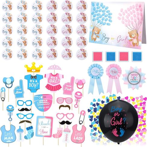 Team Boy or Girl Pins Baby Gender Reveal Party Favors Papa and Mama Badge Pin Pink Blue Photo Props Baby Shower Favors Gender Reveal Game Dec in Kuwait