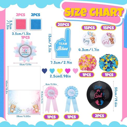 Team Boy or Girl Pins Baby Gender Reveal Party Favors Papa and Mama Badge Pin Pink Blue Photo Props Baby Shower Favors Gender Reveal Game Dec in Kuwait