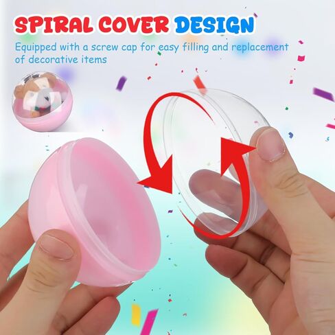 25 Pcs 3 Inch Gumball Vending Machine Capsules Empty Plastic Balls Containers for Easter, Spring Party Favors Prizes, DIY Craft (5 Macaron Colors) in Kuwait