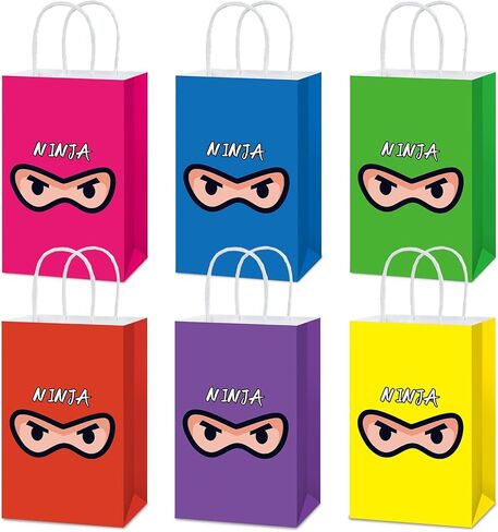 24Pcs Ninja Party Favor Bags Ninja Warrior Gift Bags with Handles for Karate Birthday Party Decoration Karate Theme Goodie Bag Candy Treat Bag for Boys Girls Kids Birthday Back to School Supplies in Kuwait