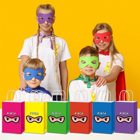 24Pcs Ninja Party Favor Bags Ninja Warrior Gift Bags with Handles for Karate Birthday Party Decoration Karate Theme Goodie Bag Candy Treat Bag for Boys Girls Kids Birthday Back to School Supplies in Kuwait