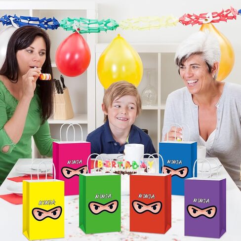24Pcs Ninja Party Favor Bags Ninja Warrior Gift Bags with Handles for Karate Birthday Party Decoration Karate Theme Goodie Bag Candy Treat Bag for Boys Girls Kids Birthday Back to School Supplies in Kuwait