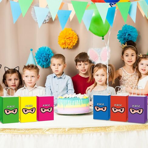24Pcs Ninja Party Favor Bags Ninja Warrior Gift Bags with Handles for Karate Birthday Party Decoration Karate Theme Goodie Bag Candy Treat Bag for Boys Girls Kids Birthday Back to School Supplies in Kuwait