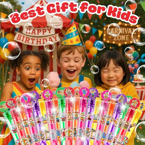 Carnival Party Favors for Kids - 24PCS Circus Bubble Wands Fun Fair Theme Birthday Party Supplies Goodie Bag Fillers Classroom Rewards in Saudi Arabia