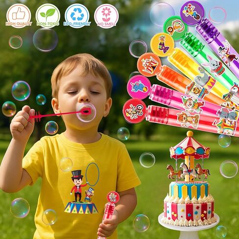 Carnival Party Favors for Kids - 24PCS Circus Bubble Wands Fun Fair Theme Birthday Party Supplies Goodie Bag Fillers Classroom Rewards in Saudi Arabia