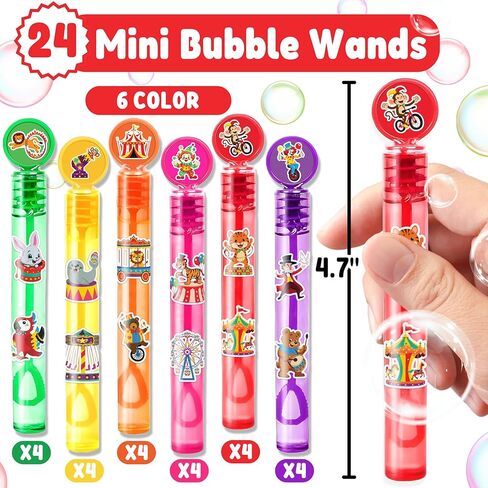 Carnival Party Favors for Kids - 24PCS Circus Bubble Wands Fun Fair Theme Birthday Party Supplies Goodie Bag Fillers Classroom Rewards in Saudi Arabia