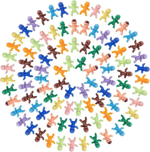 YAXINRUI 200PCS Mini Plastic Babies - 1'' Mini Babies Tiny Baby Figurines for Ice Cube Games & Baby Showers (10 Colors) in Kuwait