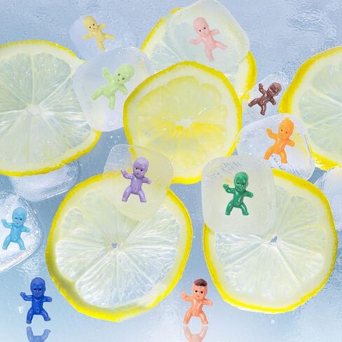 YAXINRUI 200PCS Mini Plastic Babies - 1'' Mini Babies Tiny Baby Figurines for Ice Cube Games & Baby Showers (10 Colors) in Kuwait