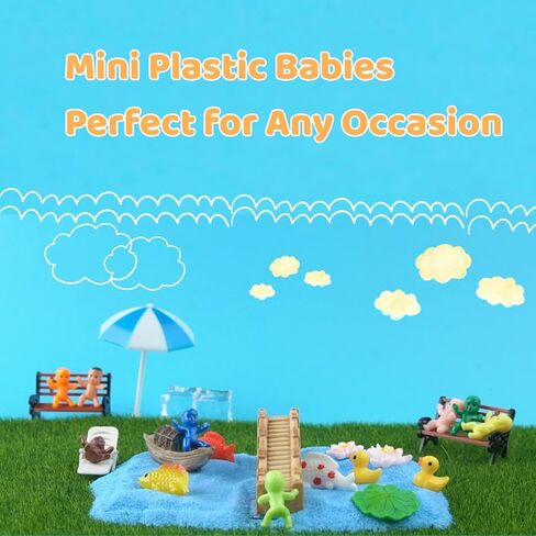 YAXINRUI 200PCS Mini Plastic Babies - 1'' Mini Babies Tiny Baby Figurines for Ice Cube Games & Baby Showers (10 Colors) in Kuwait