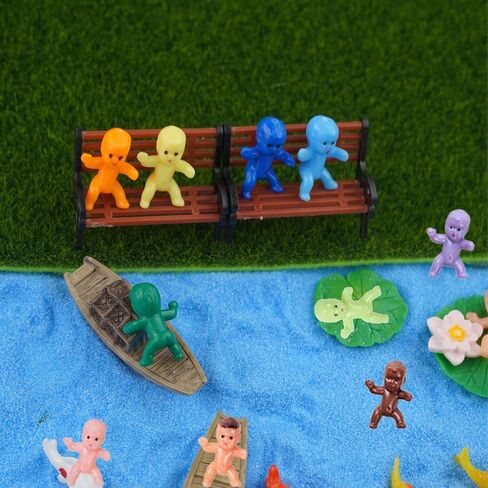 YAXINRUI 200PCS Mini Plastic Babies - 1'' Mini Babies Tiny Baby Figurines for Ice Cube Games & Baby Showers (10 Colors) in Kuwait