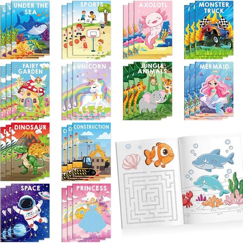 Funrous 36 Pcs Coloring Books Bulk for Kids Party Favors Assorted Pocket Mini Summer Coloring Activity Books for Boys Girls Classroom Goodie Bags Birthday Party Supplies in Kuwait