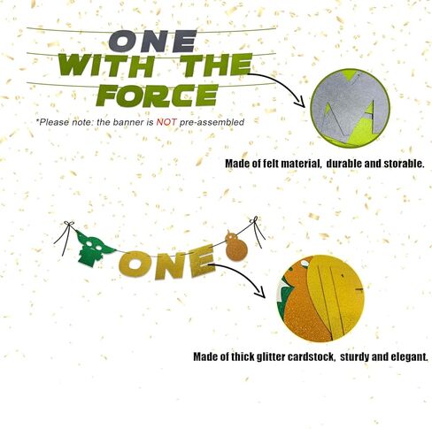 One With The Force Decorations, 1st Birthday Party Supplies Kit, Star Galaxy Baby Shower Bday Decor Set with Happy First Birthday Banner Cake Topper Balloons Fringe Curtain in Saudi Arabia
