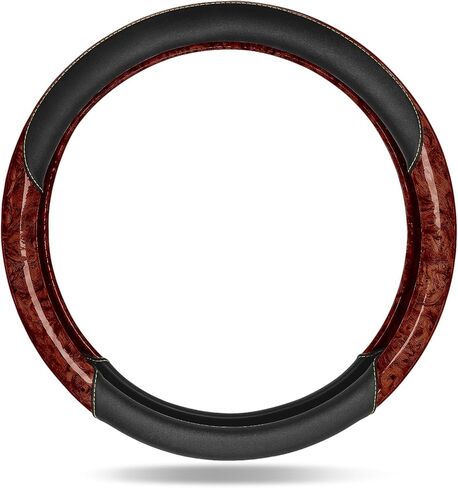 Car Steering Wheel Cover for Ford F-250 Super Duty 2021-2025, Car Interior Accessories, Anti-Slip Wood Grain Protector, Large Size Steering Wheel with 15.5-16 inch Outer Diameter (Brown Wood Grain) in Saudi Arabia
