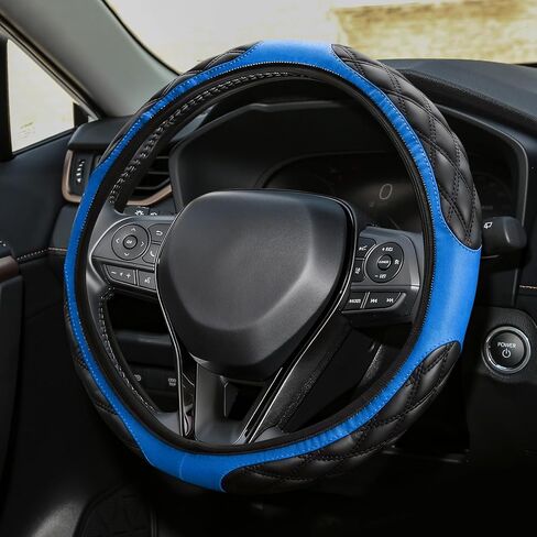 Car Steering Wheel, 15 Inch Leather Car Steering Wheel Protector, Anti-Slip Steering Wheel Soft Cover Mats Without Inner Ring Cover, Universal Interior Accessories for Truck SUV (White) in Kuwait
