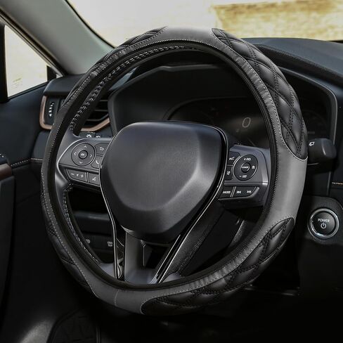 Car Steering Wheel, 15 Inch Leather Car Steering Wheel Protector, Anti-Slip Steering Wheel Soft Cover Mats Without Inner Ring Cover, Universal Interior Accessories for Truck SUV (White) in Kuwait