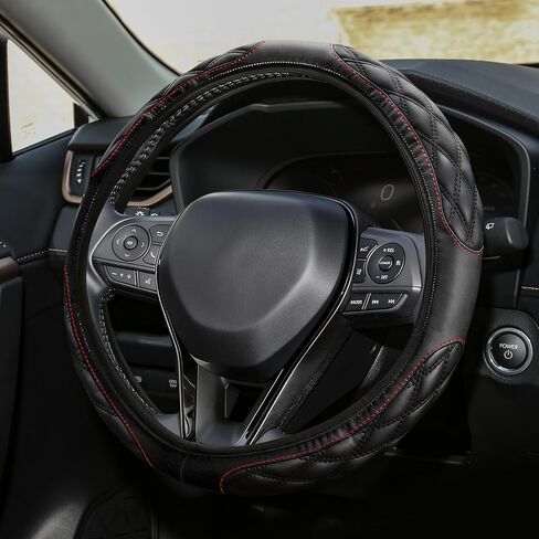 Car Steering Wheel, 15 Inch Leather Car Steering Wheel Protector, Anti-Slip Steering Wheel Soft Cover Mats Without Inner Ring Cover, Universal Interior Accessories for Truck SUV (White) in Kuwait