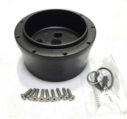 ForeverSharp 1969-1994 Chevy/GM 9 Hole Black Aluminum Steering Wheel Adapter in Saudi Arabia