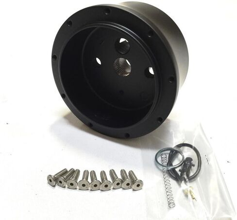 ForeverSharp 1969-1994 Chevy/GM 9 Hole Black Aluminum Steering Wheel Adapter in Saudi Arabia