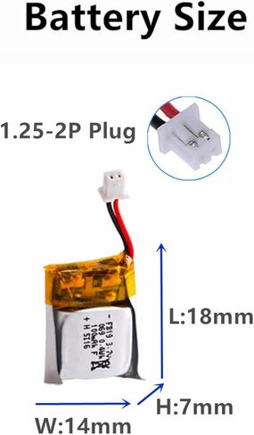 3.7V 100mAh Lipo Battery for Cheerson CX-10 Mini Quadcopter,Estes Proto X, Syncro X, Hubsan Q4 Nano Quadcopter WLtoys V272RC Batteries 2 Pack in Saudi Arabia